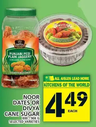 Food Basics Noor Dates or Divya Cane Sugar offer