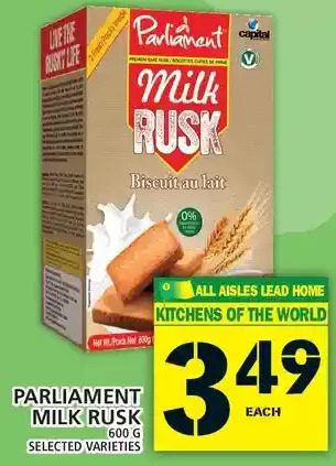 Food Basics Parliament Milk Rusk offer