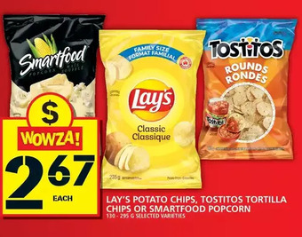 Food Basics Lay's Potato Chips, Tostitos Tortilla Chips or Smartfood Popcorn offer