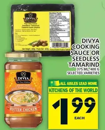 Food Basics Divya Cooking Sauce or Seedless Tamarind offer