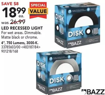 RONA Bazz LED Recessed Light offer