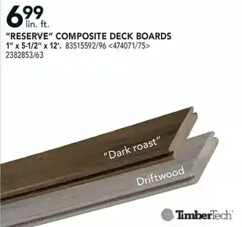 RONA Timbertech "Reserve" Composite Deck Boards offer