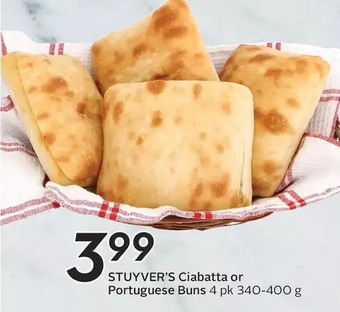 Sobeys Urban Fresh Stuyver's Ciabatta or Portuguese Buns offer