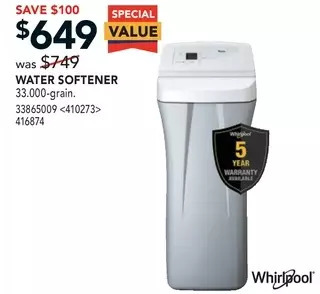 RONA Whirlpool Water Softener offer