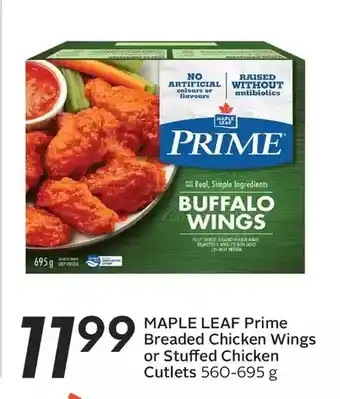 Sobeys Urban Fresh Maple Leaf Prime Breaded Chicken Wings or Stuffed Chicken Cutlets offer