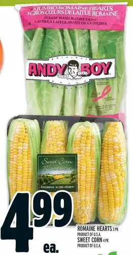 Metro Romaine Hearts | Sweet Corn offer