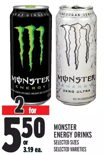 Metro Monster Energy Drinks offer