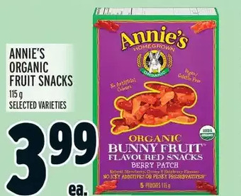 Metro Annie's Organic Fruit Snacks offer