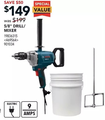 Lowe's Bosch 5/8" Drill/Mixer offer