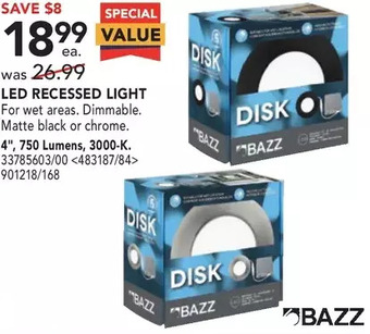 Lowe's Bazz LED Recessed Light offer