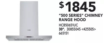 Lowe's Bosch "500 Series" Chimney Range Hood offer