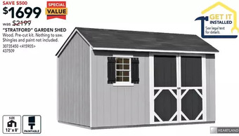Lowe's Heartland "Stratford" Garden Shed offer