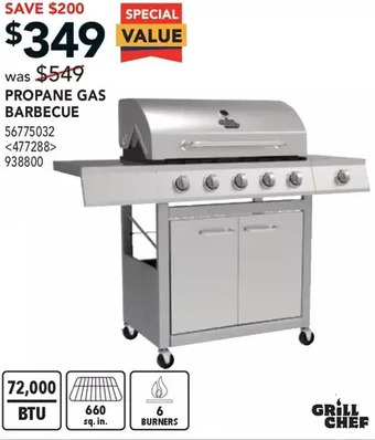 Lowe's Grill Chef Propane Gas Barbecue offer