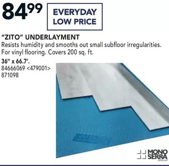 Lowe's Mono Serra "Zito" Underlayment offer