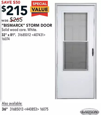 Lowe's Larson "Bismarck" Storm Door offer