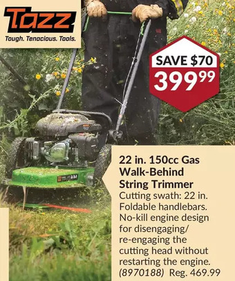 Princess Auto Tazz 22 in. 150cc Gas Walk-Behind String Trimmer offer