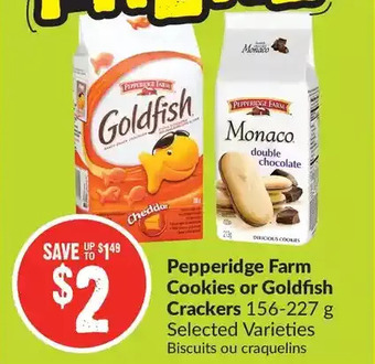 FreshCo Pepperidge Farm Cookies or Goldfish Crackers offer