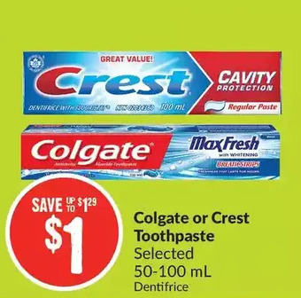 FreshCo Colgate or Crest Toothpaste offer
