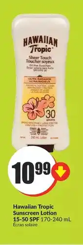 FreshCo Hawaiian Tropic Sunscreen Lotion 15-50 SPF offer