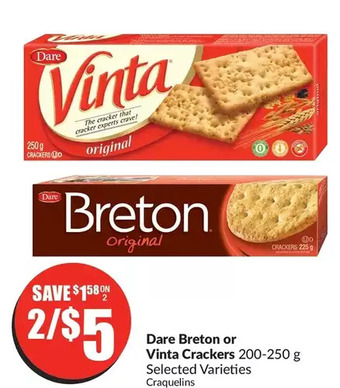 FreshCo Dare Breton or Vinta Crackers offer