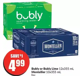 FreshCo Bubly or Bubly Lime | Montellier offer