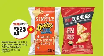 FreshCo Simply Snacks, Popcorners Snacks, off the Eaten Path Snacks offer