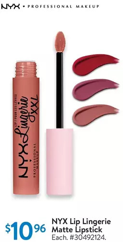 Walmart NYX Lip Lingerie Matte Lipstick offer