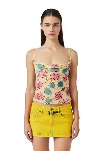 Diesel Floral top in mulberry silk and velvet offer