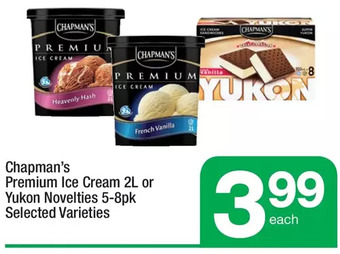 Highland Farms Chapman's Premium Ice Cream or Yukon Novelties offer