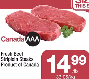 Highland Farms Fresh Beef Striploin Steaks offer