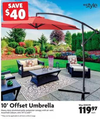 Home Hardware 10' Offset Umbrella offer