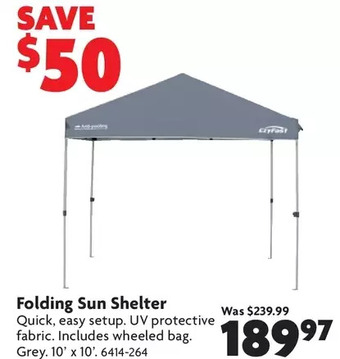 Home Hardware Folding Sun Shelter offer