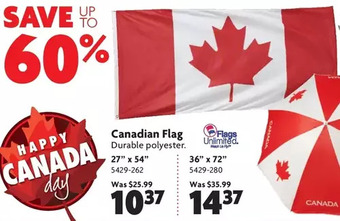 Home Hardware Canadian Flag: 27" x 54" | 36" x 72" offer