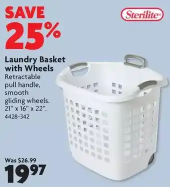Home Hardware Laundry Basket with Wheels offer