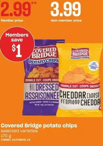 Loblaws Covered Bridge Potato Chips offer