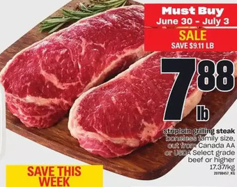 Loblaws Striploin Grilling Steak offer