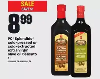 Loblaws PC Splendido Cold-Pressed or Cold-Extracted Extra Virgin Olive Oil Delicato offer