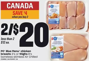 Loblaws PC Blue Menu Chicken Breasts or Thighs offer