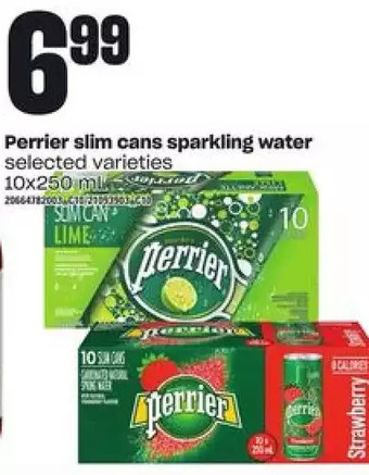 Loblaws Perrier Slim Cans Sparkling Water offer