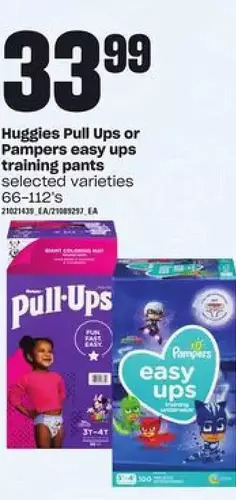 Loblaws Huggies Pull Ups or Pampers Easy Ups Training Pants offer