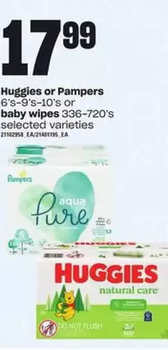 Loblaws Huggies or Pampers or Baby Wipes offer
