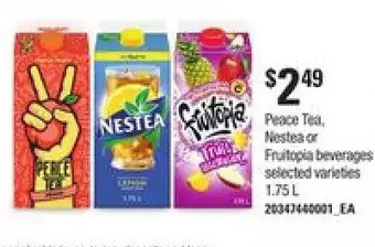Loblaws Peace Tea, Nestea or Fruitopia Beverages offer