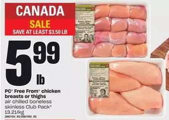 Zehrs Markets PC Free from Chicken Breasts or Thighs offer