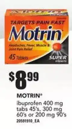 Zehrs Markets Motrin Ibuprofen Tabs offer