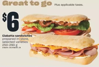 Valu-mart Ciabatta Sandwiches offer