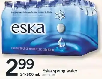 Fortinos Eska Spring Water offer