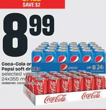 Valu-mart Coca-Cola or Pepsi Soft Drinks offer