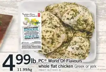 Fortinos PC World of Flavours Whole Flat Chicken offer