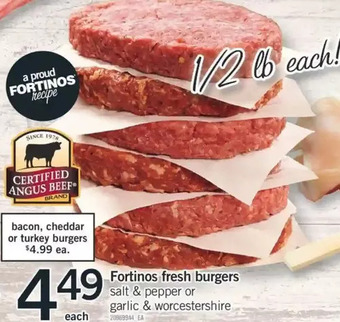 Fortinos Certified Angus Beef Fortinos Fresh Burgers offer