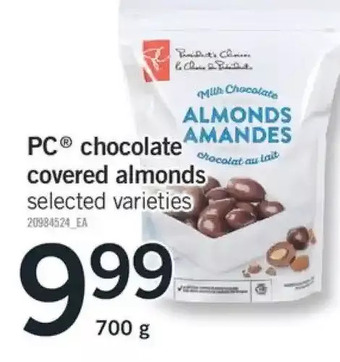 Fortinos PC Chocolate Covered Almonds offer